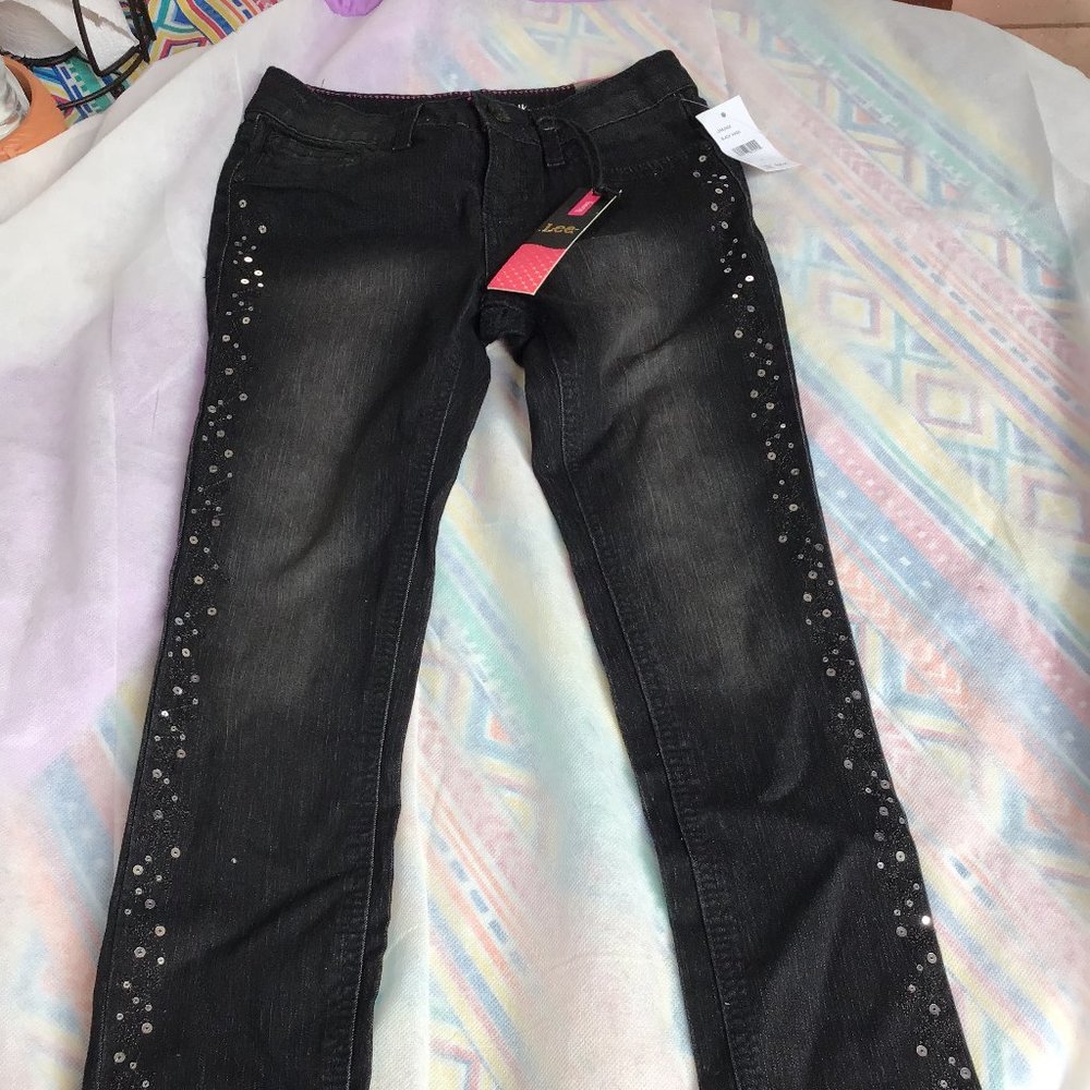 Black Wash Lee Skinny Jeans (girls)